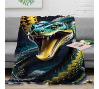 Estampado 3D Exotic Snake Manta de Oficina Microfibra Ropa de Cama Suave Digital Fantasy Arte Manta de Descanso cálida Transpirable Lavable para pausas laborales 80×90inch(200x230cm)