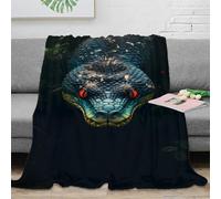 Estampado 3D Exotic Snake Manta para Aire Acondicionado Microfibra Ropa de Cama Suave Fantasy Creature Design Manta de Siesta esponjosa Anti-Bolitas para Descanso en hogar 40x50inch(100x130cm)