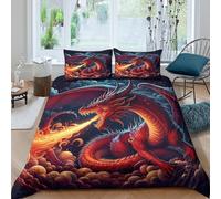 Estampado 3D Fantasy Dragon Funda de edredón Ropa de Cama con Funda de Almohada Extra Suave Funda para edredón Ligero para Adolescentes Parejas familias Double（200x200cm）
