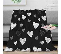 Estampado 3D hearte Doodle Pattern Manta de Cama Microfibra Ropa de Cama Anti-Bolitas Hand Drawn Roma Manta de Cama cálida para Regalos para Solteros y Parejas 60x80inch(150x200cm)