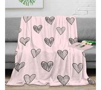 Estampado 3D hearte Doodle Pattern Manta de Oficina Microfibra Ropa de Cama Anti-Bolitas Hand Drawn Roma Manta de Descanso cálida para Regalos para Profesionales ocupados 70×80inch(180x200cm)