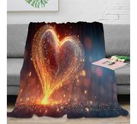 Estampado 3D Hearte Glow Effect Manta térmica Microfibra Ropa de Cama Lavable Fantasy Sparkles Plaid térmico Anti-Bolitas para Regalos de Invierno atentos 70×80inch(180x200cm)