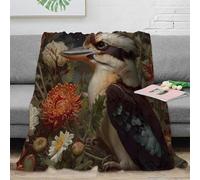 Estampado 3D Kookaburra Bird Manta Microfibra Ropa de Cama no desprende Pelusa Nature Fantasy Manta de habitación cálida para Estudiantes en dormitorios 60x80inch(150x200cm)