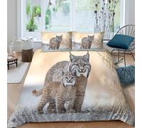 Estampado 3D Madre Gata Salvaje Funda para edredón Ropa de Cama Duradero Naturaleza y Vida Silvestre Cubierta de edredón Suave para Estudiantes residentes compañeros de Piso Single（135x200cm）