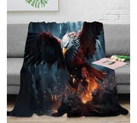 Estampado 3D Majestic Eagle Manta de salón Microfibra Ropa de Cama esponjosa Fantasy Arte Plaid de salón Lavable para jóvenes en casa compartida 70×80inch(180x200cm)
