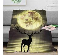 Estampado 3D Moon Landscape Manta de Siesta Microfibra Ropa de Cama Lavable Fantasy Arte Manta de Oficina Suave para Regalos para compañeros de Trabajo 50x60inch(127x152cm)