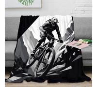 estampado 3D mountain bike rider manta para aire acondicionado microfibra ropa de cama esponjosa action sports manta de sofá no desprende pelusa para alquileres juveniles 60x80inch(150x200cm)