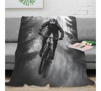 estampado 3D MountainBikeRider manta microfibra ropa de cama cálida y transpirable ActionSportsStyle manta de habitación suave anti-bolitas no desprende pelusa para habitación 40x50inch(100x130cm)
