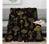 Estampado 3D Mushroom Pattern Manta de Viaje Microfibra Ropa de Cama Anti-Bolitas Fantasy Forest Design Manta de Oficina compacta y Suave Lavable para Oficina 40x50inch(100x130cm)