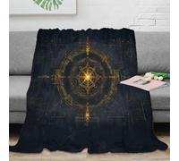 Estampado 3D Mystic Circle Manta de Viaje Microfibra Ropa de Cama Anti-Bolitas Digital Fantasy Design Manta de Viaje compacta para Regalos para viajeros 70×80inch(180x200cm)