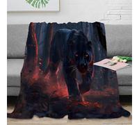 Estampado 3D Mystic Panther Manta para Todas Las Estaciones Microfibra Ropa de Cama versátil Fantasy Forest Creature frazada Suave 70×80inch(180x200cm)