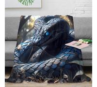 Estampado 3D Mythic Snake Manta de Viaje Microfibra Ropa de Cama Anti-Bolitas Fantasy Arte Manta de Viaje compacta para Regalos para viajeros 50x60inch(127x152cm)