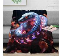 Estampado 3D Mythical-Snake Manta térmica Microfibra Ropa de Cama Lavable Fantasy-Dragon Plaid térmico Anti-Bolitas para Regalos de Invierno atentos 70×80inch(180x200cm)