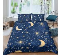 Estampado 3D Night Sky Funda para edredón Ropa de Cama con Funda de Almohada Duradero Cubierta de edredón Suave para Estudiantes residentes compañeros de Piso King（220x240cm）