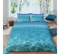 Estampado 3D Olas del océano Funda para edredón Ropa de Cama con Funda de Almohada Bonito Estilo de mar en Calma Cubierta de edredón Lujo para Amigos familias Abuelos Single（135x200cm）