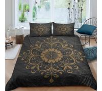 Estampado 3D Ornate Floral Funda para edredón Ropa de Cama con Funda de Almohada Suave Cubierta de edredón Transpirable para Trabajadores Adolescentes compañeros de Piso Single（140x200cm）