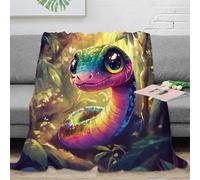 Estampado 3D Rainbow Snake Manta Microfibra Ropa de Cama Lavable y Anti-Bolitas Fantasy Dibujo Animado Manta de Descanso Suave y cálida para Relax Diario 40x50inch(100x130cm)