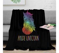Estampado 3D Rainbow Unicorn frazada Microfibra Ropa de Cama Transpirable Colorido Fantasy Design Manta de sofá Suave y cálida Lavable para sofá 50x60inch(127x152cm)