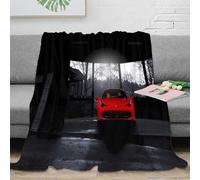 Estampado 3D Red Sports Car Manta térmica Microfibra Ropa de Cama Lavable Modern Luxury Vehicle Plaid térmico Anti-Bolitas para Regalos de Invierno atentos 70×80inch(180x200cm)