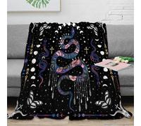 Estampado 3D Snake Arte Decor Plaid de Cama Microfibra Ropa de Cama Esponjoso y cálido Mystical Fantasy Manta de sofá Anti-Bolitas no desprende Pelusa para Uso Diario en casa 50x60inch(127x152cm)