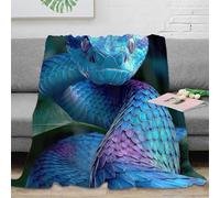 Estampado 3D Snake Arte Manta para Todas Las Estaciones Microfibra Ropa de Cama Anti-Bolitas Digital Fantasy Manta versátil no desprende Pelusa para Estudiantes Todo el año 50x60inch(127x152cm)