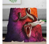 Estampado 3D Snake artework Manta de Siesta Microfibra Ropa de Cama Suave Digital Fantasy Plaid de Oficina Anti-Bolitas para recién licenciados en Trabajo 80×90inch(200x230cm)