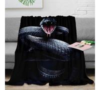 Estampado 3D Snake Attack Manta para Todas Las Estaciones Microfibra Ropa de Cama versátil Digital Fantasy Arte frazada Suave para Estudiantes Fuera de casa 80×90inch(200x230cm)