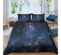 Estampado 3D StarryNightSky Funda de edredón Ropa de Cama con Funda de Almohada Precioso Funda para edredón Bonito para familias Abuelos Amigos King（220x240cm）