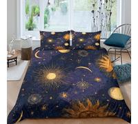 Estampado 3D StarryNightSky Funda para edredón Ropa de Cama con Funda de Almohada Cómodo Cubierta de edredón Secado rápido para jóvenes Adultos compañeros de Piso King（220x240cm）