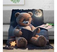 Estampado 3D Teddy Bear Manta Microfibra Ropa de Cama cálida y Transpirable Fantasy Bedtime Manta de habitación Suave Anti-Bolitas no desprende Pelusa para habitación 50x60inch(127x152cm)