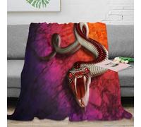Estampado 3D Venomous Snake Manta de habitación Microfibra Ropa de Cama térmica Digital Fantasy Arte Manta para Todas Las Estaciones Suave Anti-Bolitas para Todo el año 40x50inch(100x130cm)