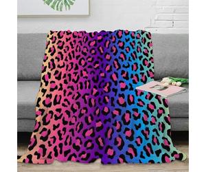 estampado 3D vibrant leopard print manta para aire acondicionado ropa de cama anti-bolitas colorido abstract plaid para verano suave para regalos para casas climatizadas 50x60inch(127x152cm)