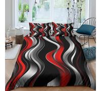 Estampado 3D Wavy Lines Funda para edredón Ropa de Cama con Funda de Almohada Suave Cubierta de edredón Extra Suave para Adolescentes Estudiantes jóvenes Super King（260x220cm）
