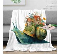Estampado 3D Whimsical Snail House Manta para Aire Acondicionado Ropa de Cama Anti-Bolitas Fantasy Watercolor Plaid para Verano Suave para Regalos para Casas climatizadas 40x50inch(100x130cm)
