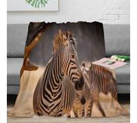 Estampado 3D Zebra in Safari Manta Microfibra Ropa de Cama Anti-Bolitas y cálida Wildlife Nature Plaid de sofá Suave Transpirable no desprende Pelusa para Uso doméstico General 80×90inch(200x230cm)