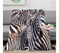 estampado 3D zebras in herd manta para todas las estaciones microfibra ropa de cama suave wildlife safari scene plaid versátil cálido y esponjoso anti-bolitas para cada estación 80×90inch(200x230cm)