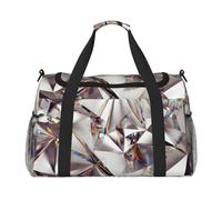 Estampado Abstracto de Diamantes y Cristales con Purpurina,Bolsas Deportivas, Bolsos de Viaje Deportivos Cruzados de Mano, Bolsas de Viaje de Gran Capacidad para Mujeres y Hombres.