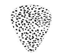 Estampado animal blanco y negro de dálmata con lunares,12 púas de guitarra, 3 grosores diferentes para guitarra acústica, bajo y ukelele