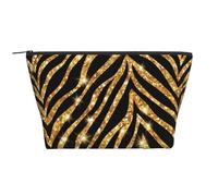 Estampado Animal Cebra Dorado, Bolsa de artículos de tocador Bolsa de Maquillaje Bolsa de cosméticos Bolsa de artículos de tocador de Viaje portátil