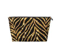 Estampado Animal Cebra Dorado, Bolsa de artículos de tocador Bolsa de Maquillaje Bolsa de cosméticos Bolsa de artículos de tocador de Viaje portátil