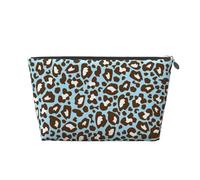 Estampado Animal con Manchas de Leopardo Azul y marrón, Bolsa de artículos de tocador Bolsa de Maquillaje Bolsa de cosméticos Bolsa de artículos de tocador de Viaje portátil