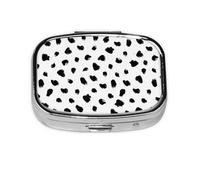 Estampado animal dálmata pictórico, Pastillero cuadrado para bolsillo o monedero, pequeño contenedor de pastillas, organizador de pastillas de viaje