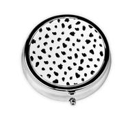 Estampado animal dálmata pictórico, Pastillero, Pastillero redondo Pequeño contenedor de pastillas Organizador de pastillas de viaje