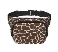 Estampado Animal de Jirafa,Riñonera Cuadrada de Doble Capa, Bolso de Viaje, Bolso Informal para el Pecho.