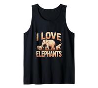 Estampado Animal de la Familia I Love Elephants Camiseta sin Mangas