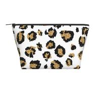 Estampado Animal de Leopardo Negro con Purpurina Dorada, Bolsa de artículos de tocador Bolsa de Maquillaje Bolsa de cosméticos Bolsa de artículos de tocador de Viaje portátil