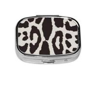Estampado animal de leopardo, Pastillero cuadrado para bolsillo o monedero, pequeño contenedor de pastillas, organizador de pastillas de viaje