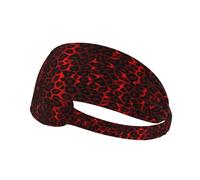 Estampado Animal de Leopardo Rojo Oscuro,Banda Deportiva para el Sudor Unisex, Multiusos, elástica para el Pelo