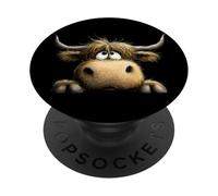 Estampado Animal de Vaca de Las Tierras Altas 'Boris' PopSockets PopGrip Adhesivo