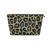 Estampado Animal Elegante de Leopardo Verde Azulado, Bolsa de artículos de tocador Bolsa de Maquillaje Bolsa de cosméticos Bolsa de artículos de tocador de Viaje portátil